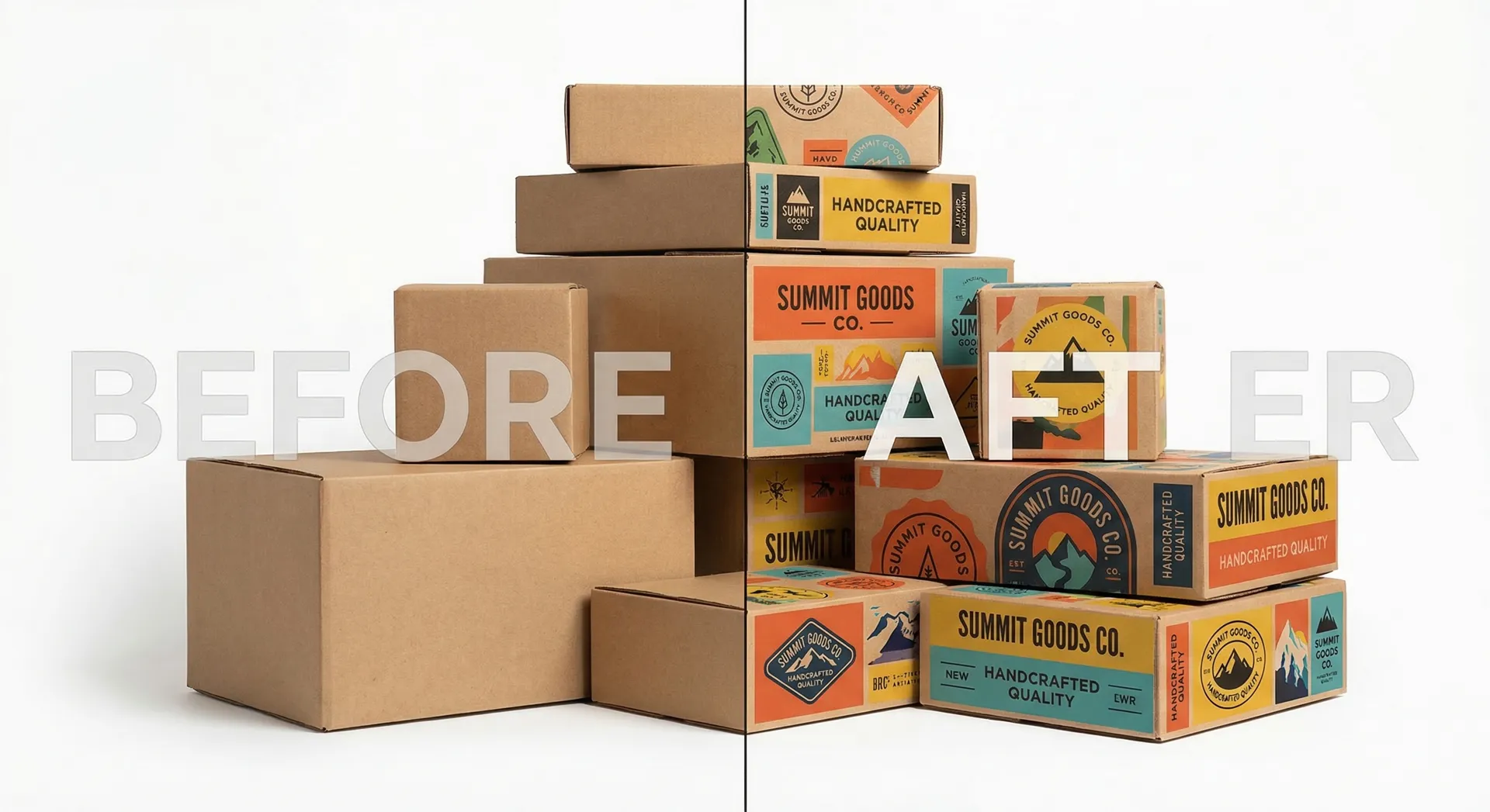 Plain box versus custom printed box comparison